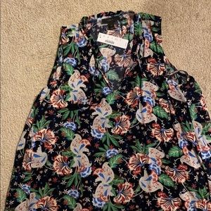 J crew floral blouse